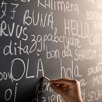 Quadro com diferentes idiomas