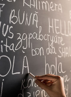 Chalkboard with Different Languages