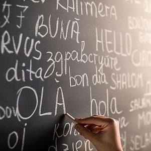 Chalkboard with Different Languages