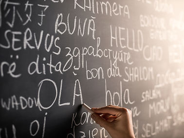 Avec différentes langues Chalkboard