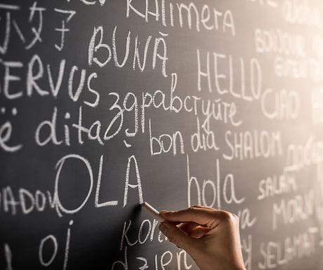 Chalkboard with Different Languages