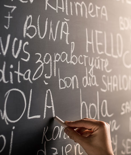 Chalkboard with Different Languages