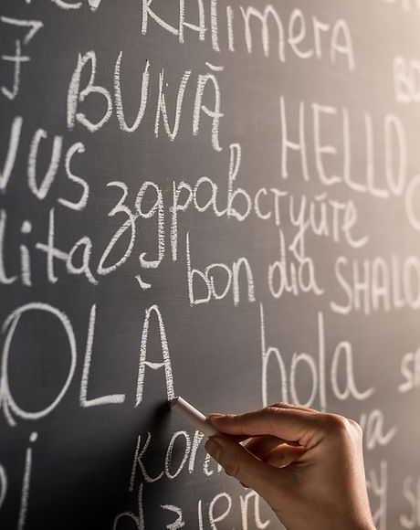 Chalkboard with Different Languages
