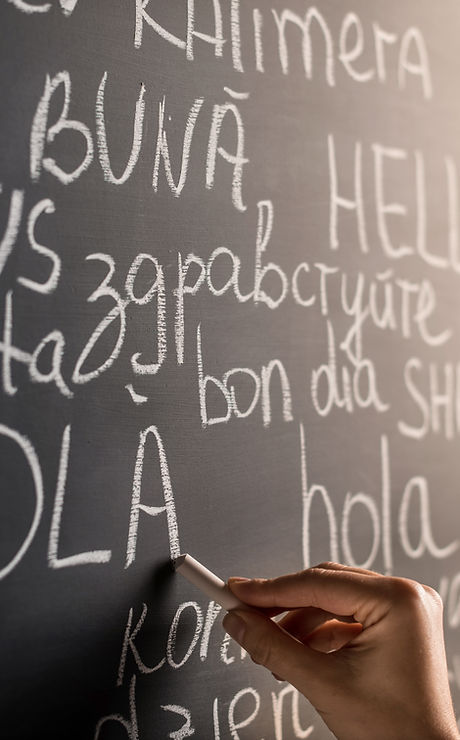Chalkboard with Different Languages