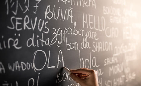 Chalkboard with Different Languages