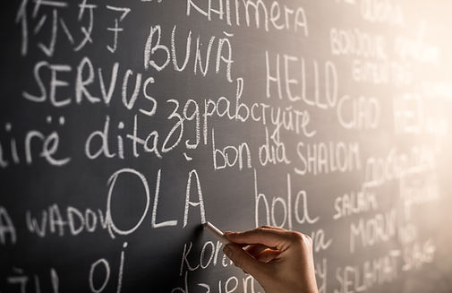 Chalkboard with Different Languages