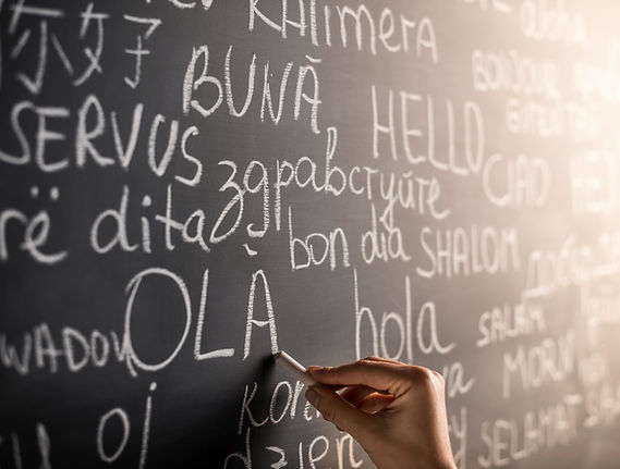 Pizarra con diferentes idiomas