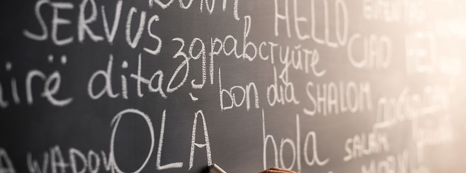 Chalkboard with Different Languages