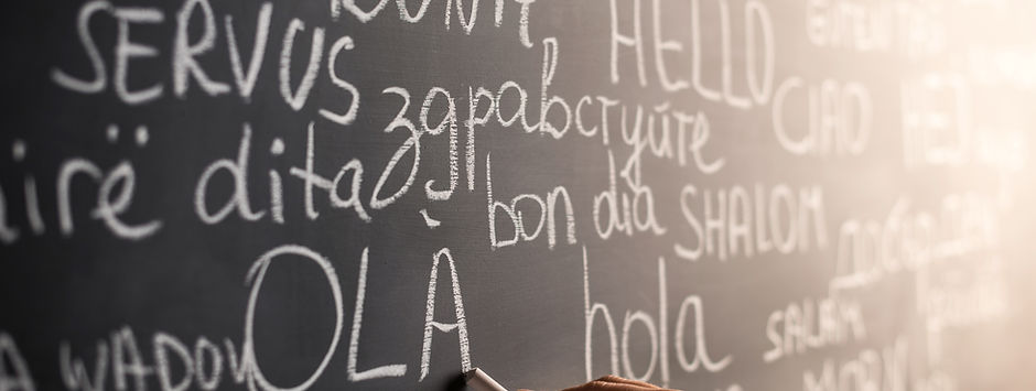 Chalkboard with Different Languages
