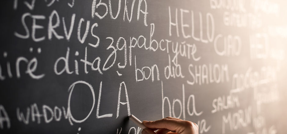 Chalkboard with Different Languages