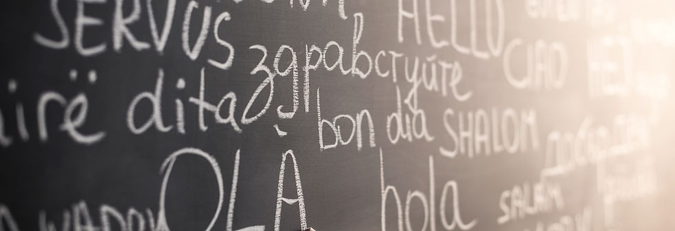 Chalkboard with Different Languages