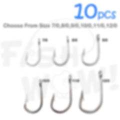 Fish WOW! 10pcs Swordfish Hook Big Game Southern Stainless Steel Tuna Hooks