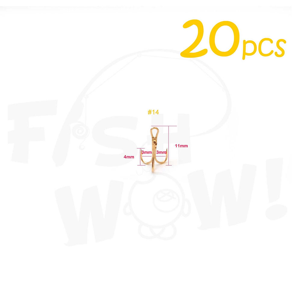 Thumbnail: 3x Treble Hook Gold - 20 pieces