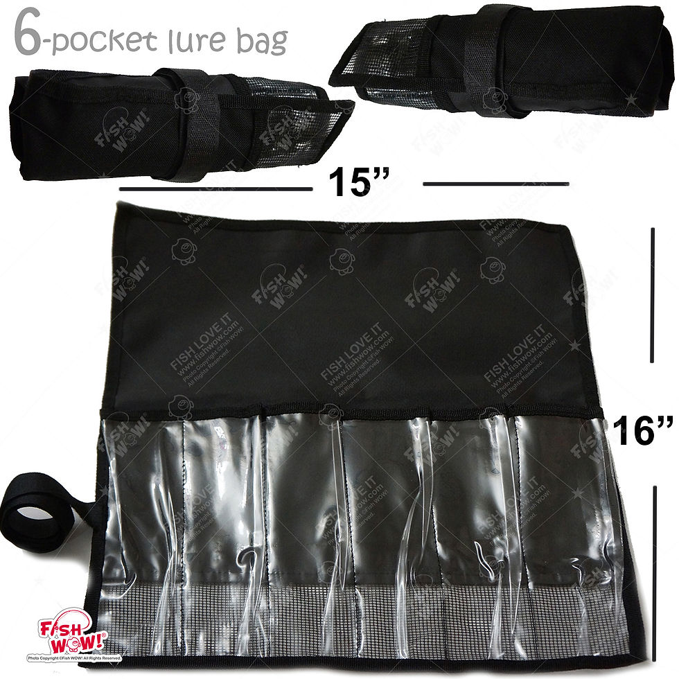Thumbnail: 6-Pocket Roll-up Tackle Storage Bag - Black