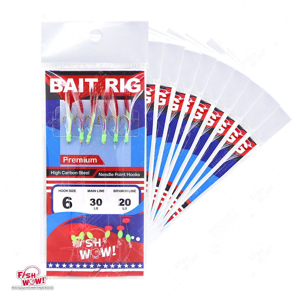 Thumbnail: Fishing Piscatore Sabiki Rigs - Red/White Feather - 10 packs