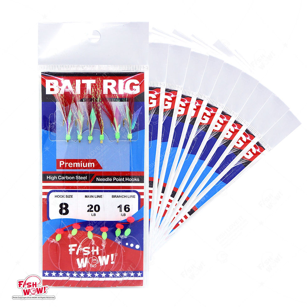 Thumbnail: Fishing Piscatore Sabiki Rigs - Red/White Feather - 10 packs