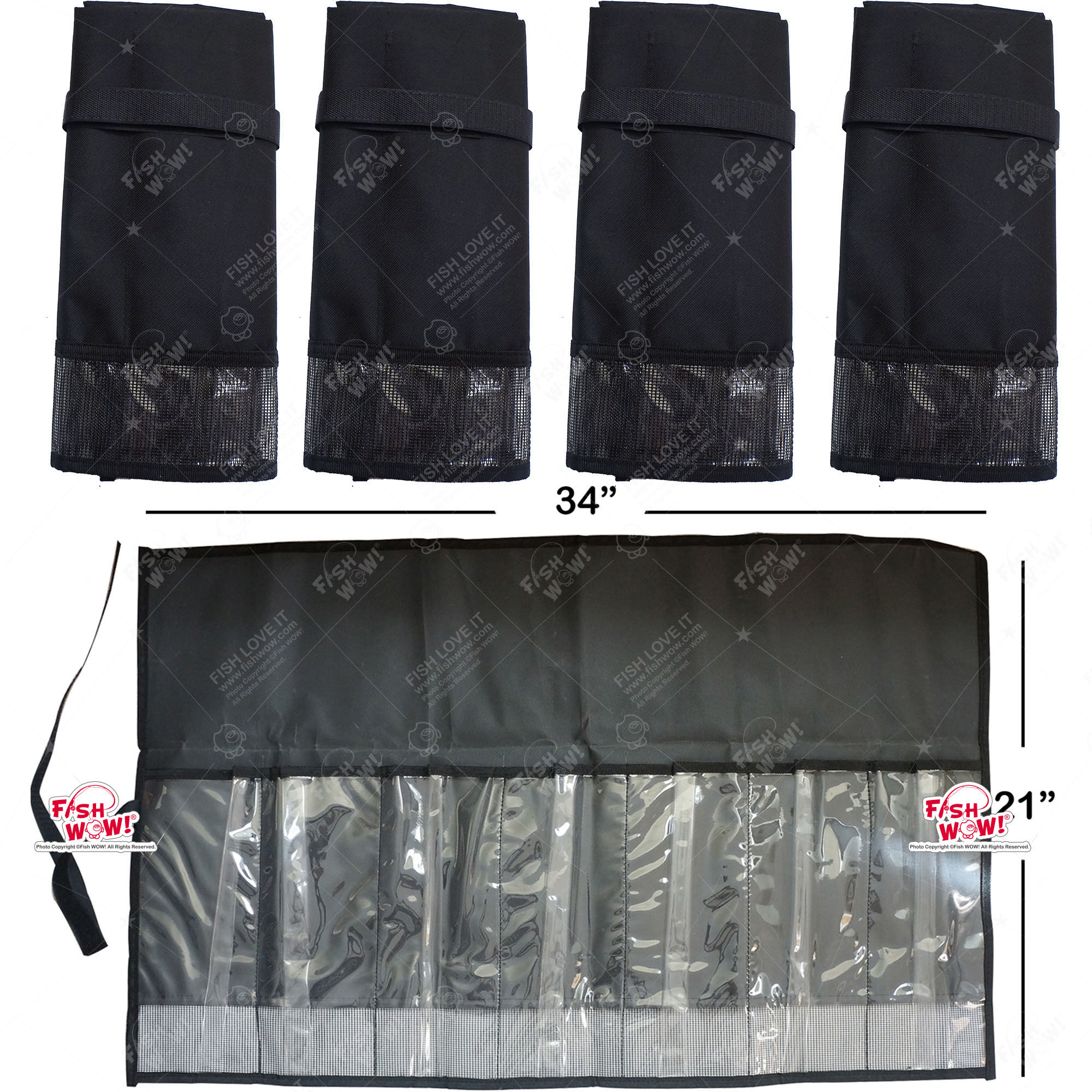 7-Pocket Roll-up Tackle Storage Bag - 5 pieces