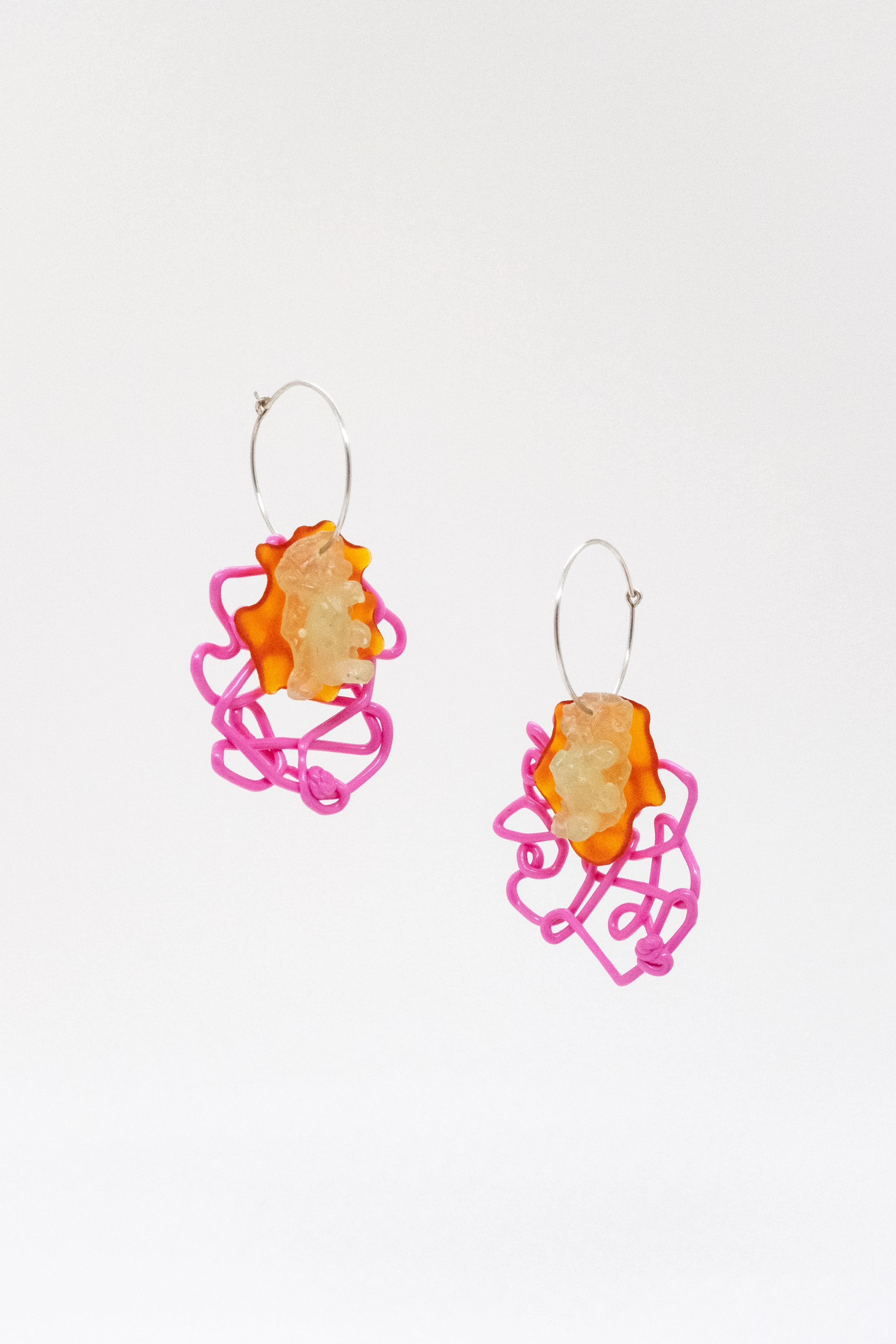 fragments of dreams earrings in pink and orange