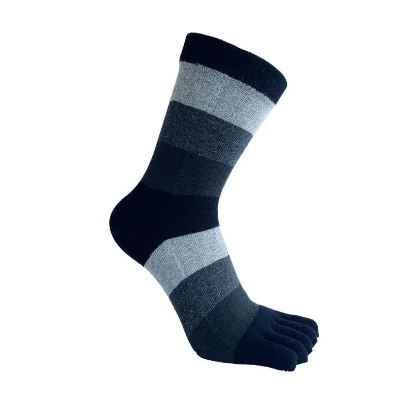 Thumbnail: Man Five Finger Socks Short Pure Cotton Striped Soft Business Casual Dress