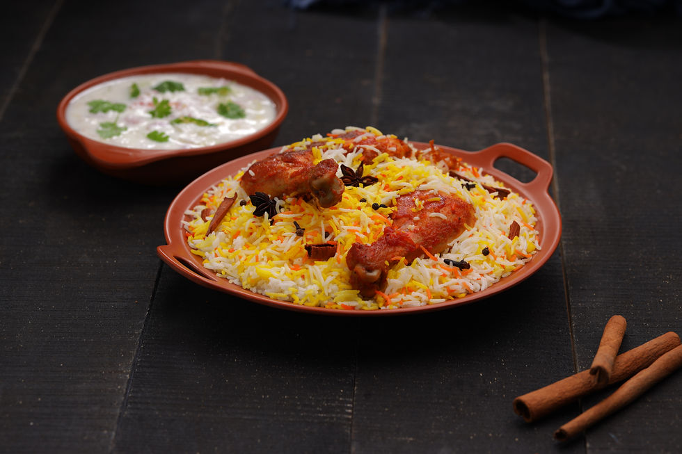Chicken fry piece biryani image