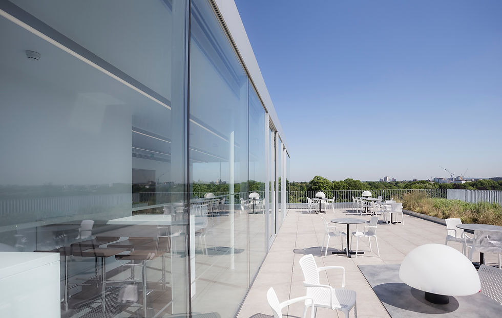 dell emc rooftop cafe interior and exterior
