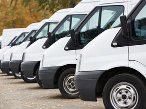 Commercial vans in row