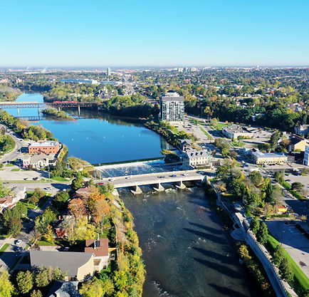 Aerial view of Cambridge, Ontario