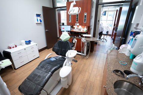 Dental treatment room with patient chair