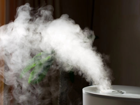 A humidifier working in a home