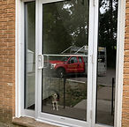 Galss door with metal framing