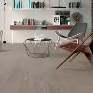 Chairs and table laid on new flooring