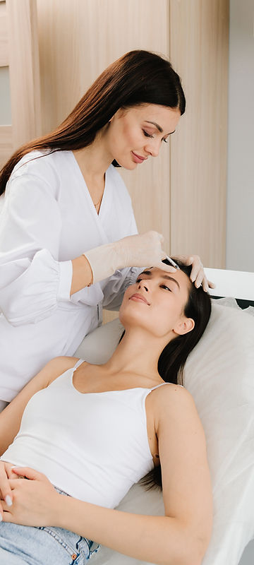 Forehead Injection close-up