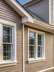 Vinyl siding of a house