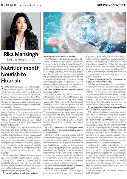 Nutrition month nourish to flourish
