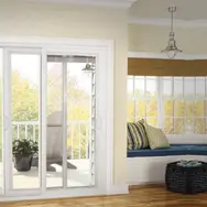 Sliding glass doors with window pane