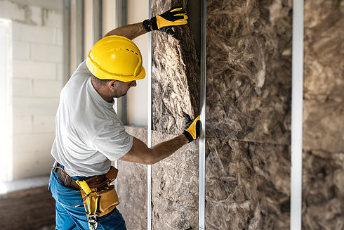 Placing acoustic insulation in a plasterboard