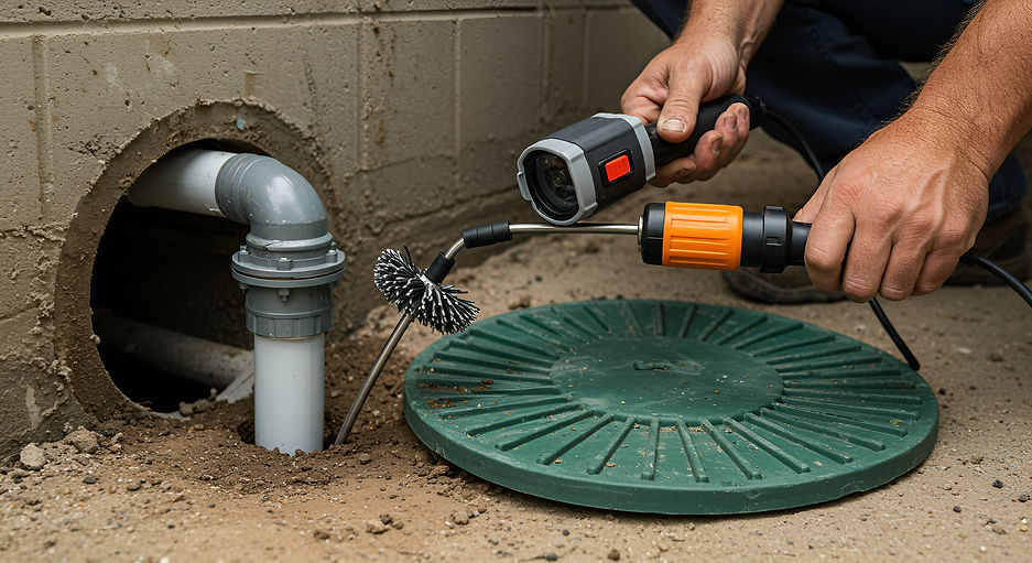 Sewer Inspection with Camera and Drain Cleaner