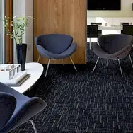 Dark coloured carpet flooring in a corporate space