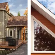 Images of a whole house and a close up of view of a siding