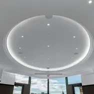 Designer ceiling of an interior space