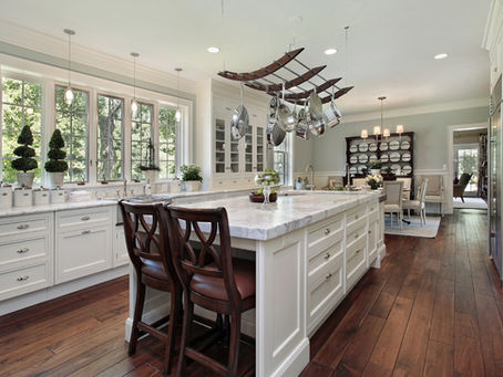 A kitchen with nice new flooring