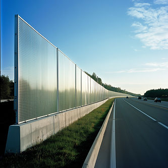 Construction of noise barriers along the highway
