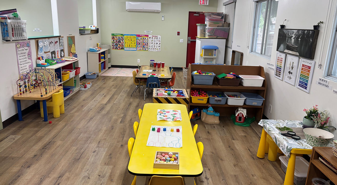 A room featuring a play area with toys