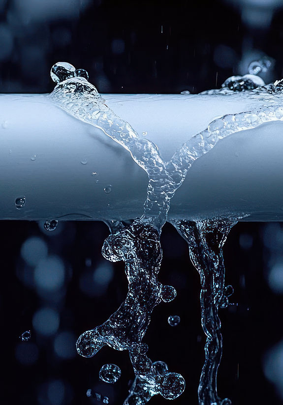 A close-up view of a pipe with water flowing out