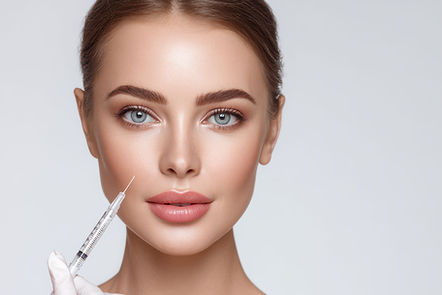 A professional Botox treatment is being applied to a client’s face