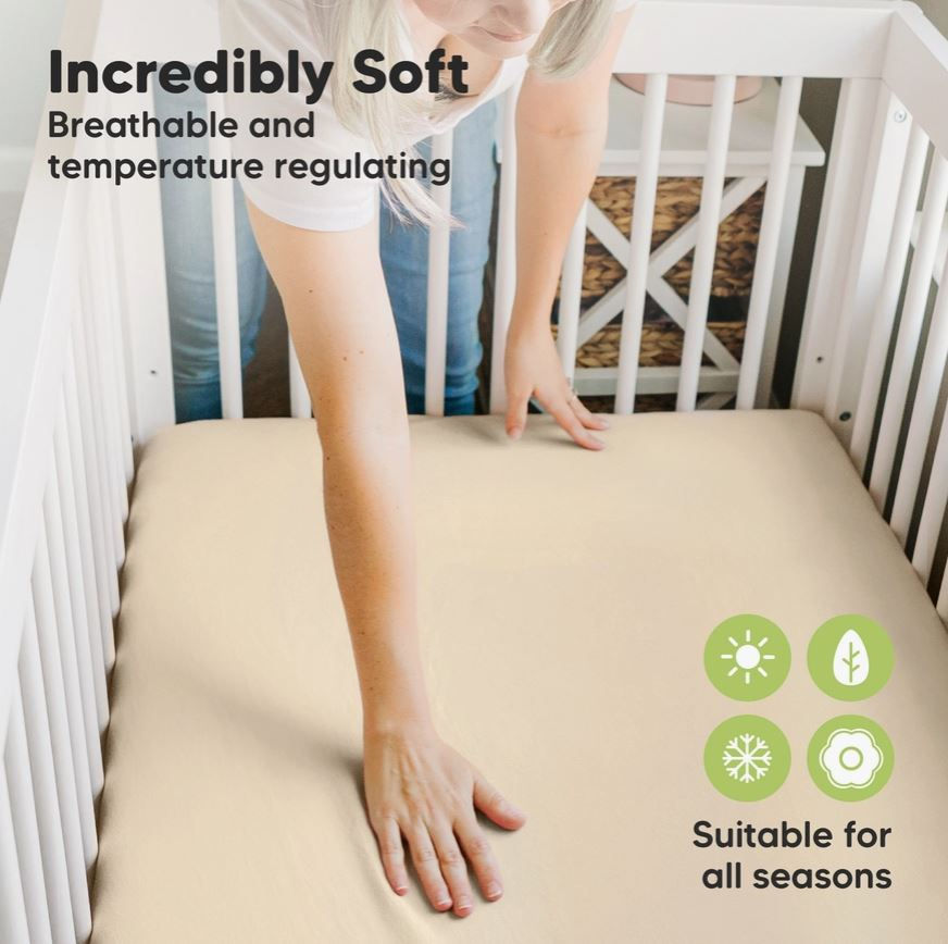 Thumbnail: Bamboo Fitted Mini Crib Sheet - (2 Pack)