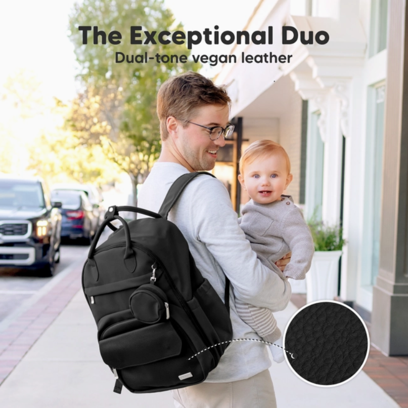 Thumbnail: PLAY Diaper Back Backpack - Trendy Black