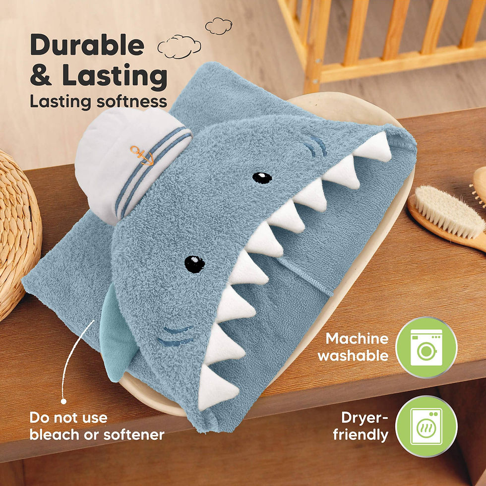 Thumbnail: Hooded Baby Bath Towels - Skipper