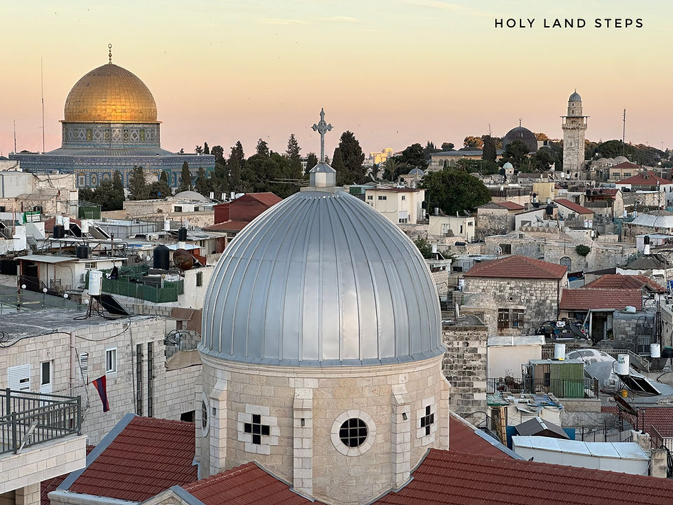 A stunning view of Jerusalem from the rooftop of the Austrian Hospice.
