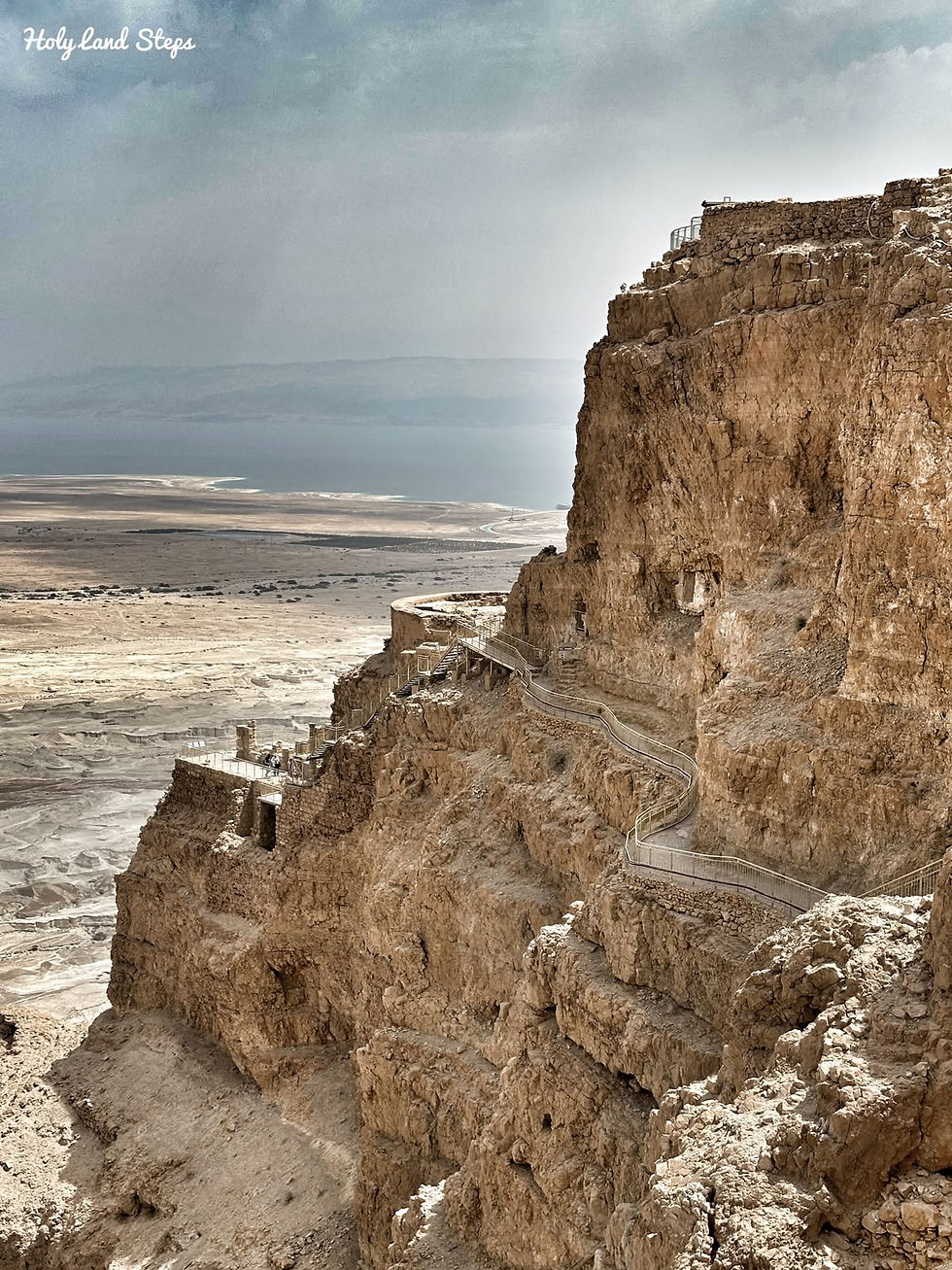 Masada as seen from top with views towards the Judean desert.
